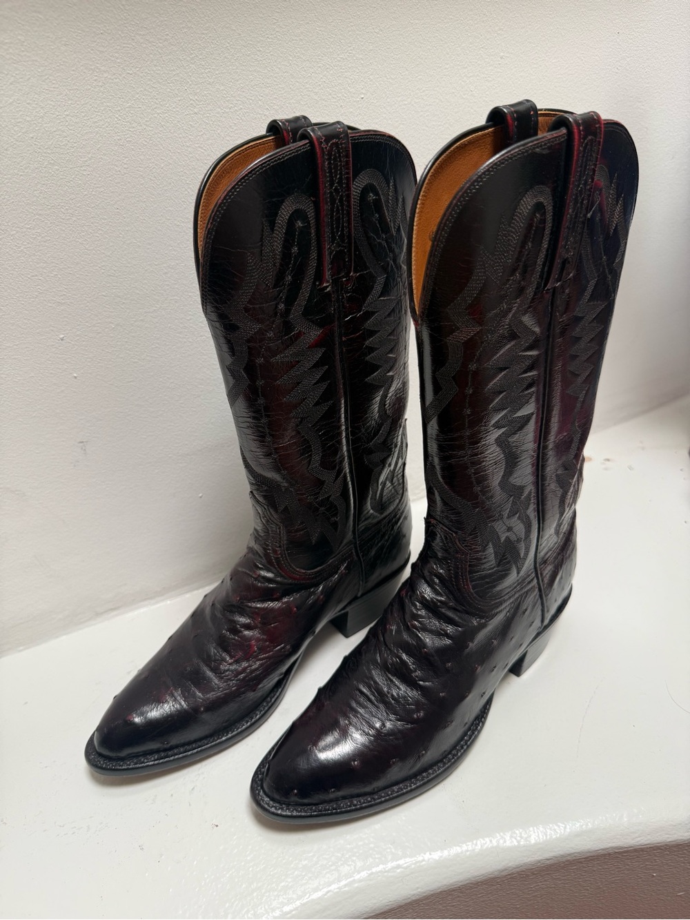 Vintage Women’s Lucchese Cowboy Boots Size 7.5B Full Quill Ostrich